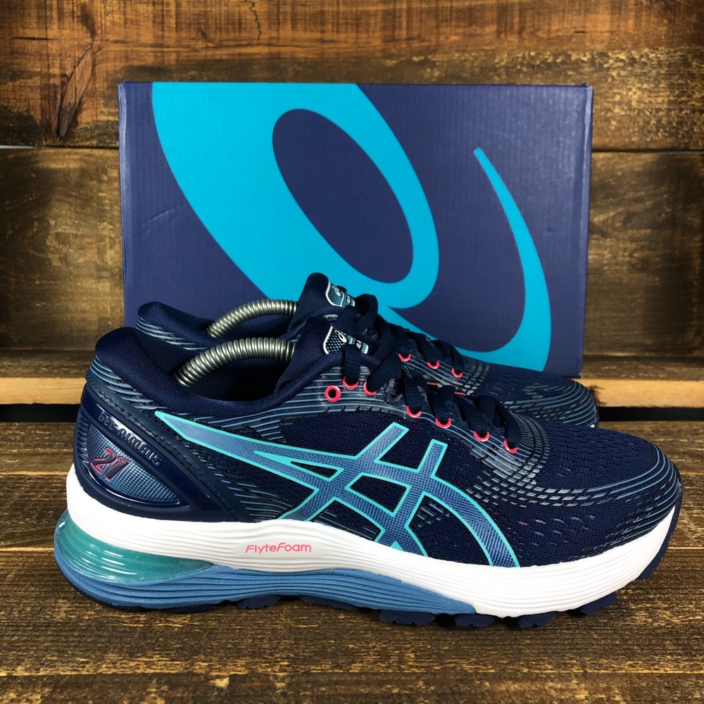 NEW Women's Asics Gel Nimbus 21 Blue Shoes Size 6